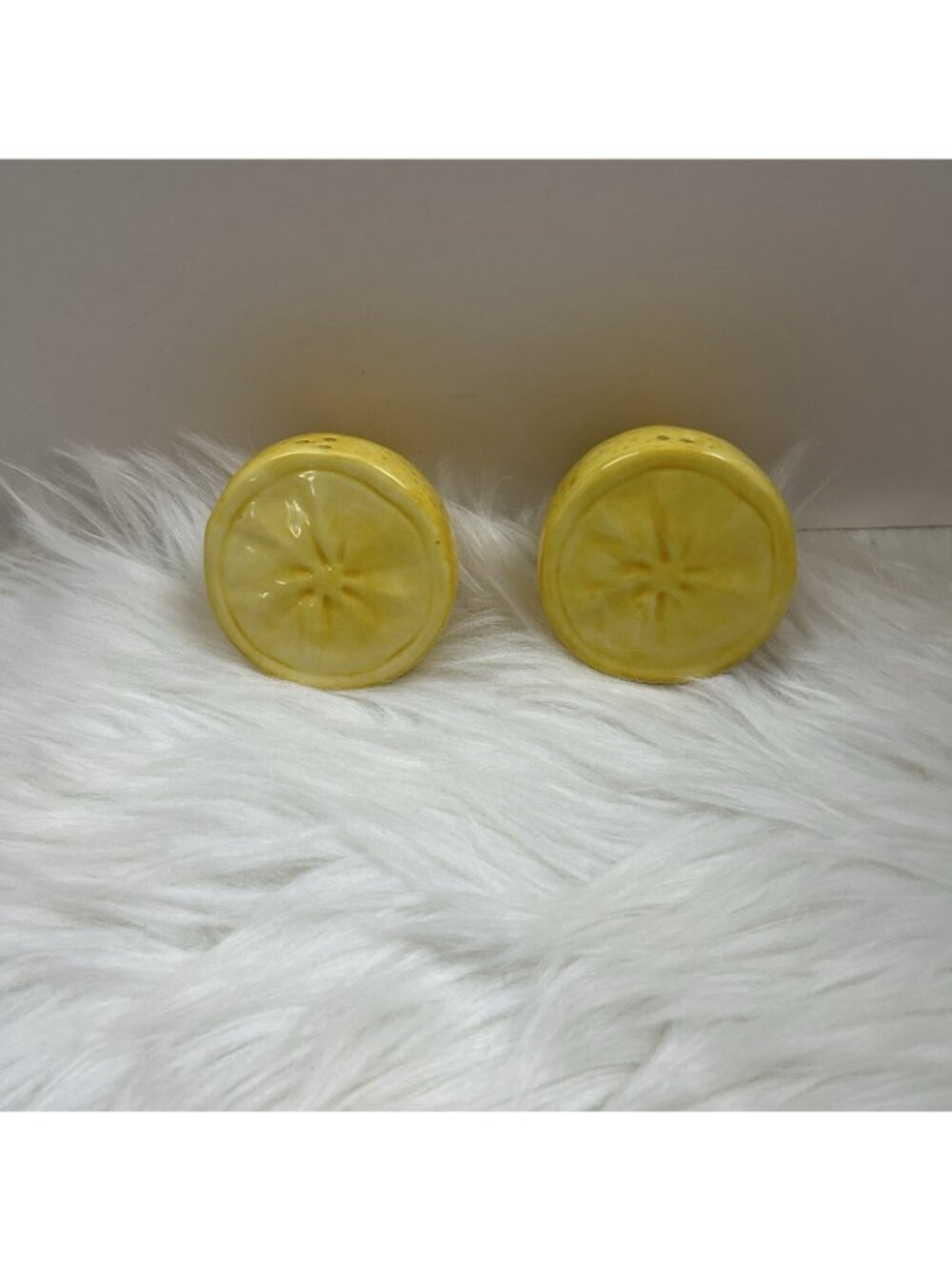 Ceramic Sliced Lemon Salt & Pepper Shakers Summer Spring Kitchen Farmhouse